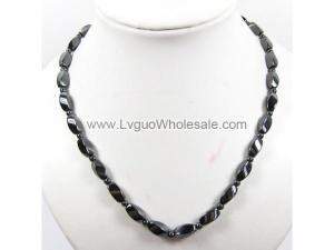Mens Magnetic Hematite 6x12mm Twist Beads Strands Necklace